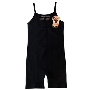 NWT Shapermint Open Bust Bodysuit Shaper Shorts Womens Medium Black #73005
